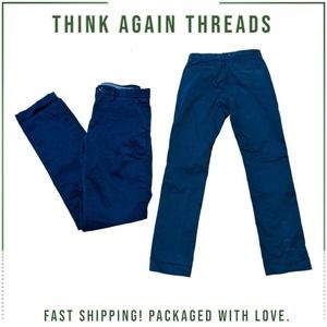 Jack Spade Men's Mid Rise Casual Pants Stretch Cotton Navy Blue Size 29